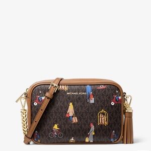 Michael Kors Brown Crossbody Bag Ginny medium travel jet set girls
